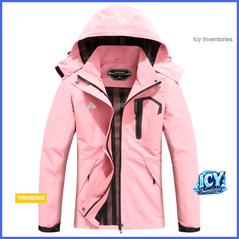 Waterproof Polyester Rain Jacket With Detachable … - image 1